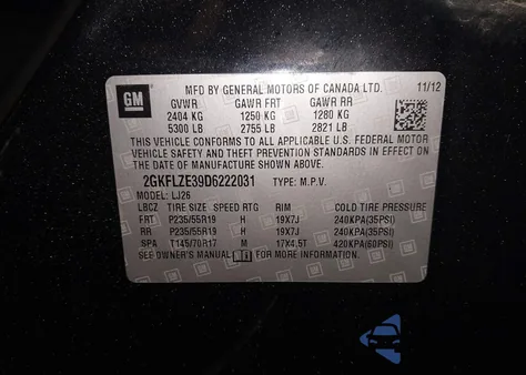 2013 GMC Terrain Denali from USA, damaged, VIN 2GKFLZE39D6222031